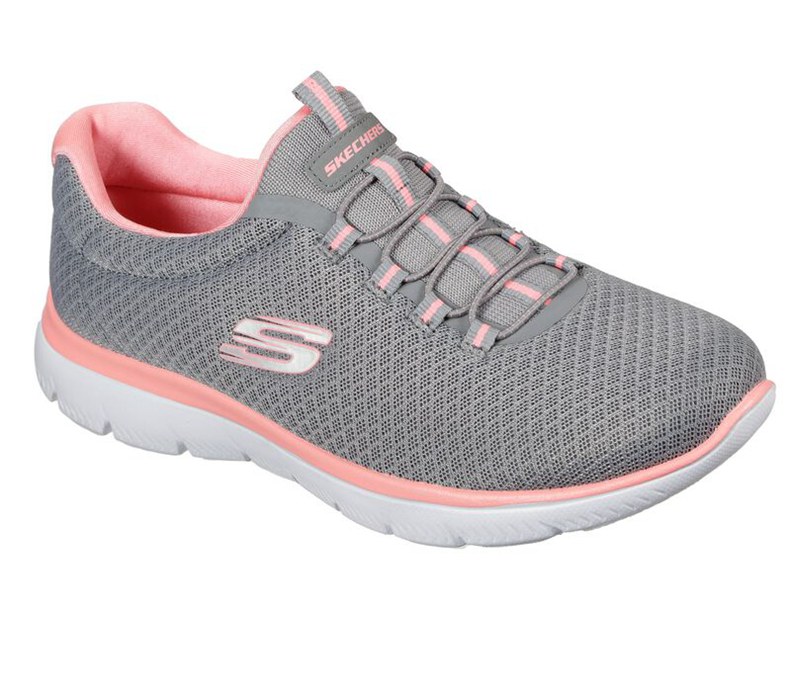 Skechers Dam Grå/Rosa Sneakers - Summits - Sverige (EGHST-8197)